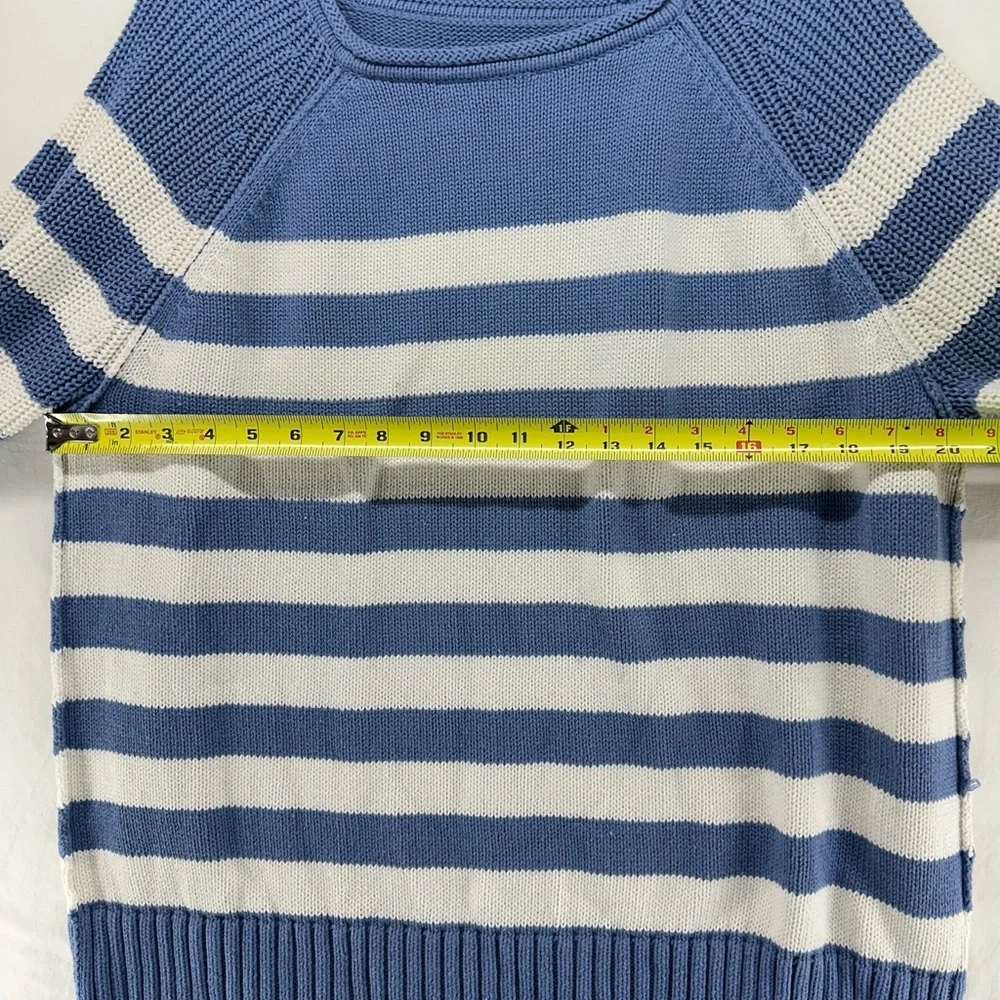 Aerie Striped Rolled Collared Sweater Blue‎ White Nautical Oversized Womens XS